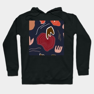 Abstract Autumn Shapes Dark Blue Hoodie